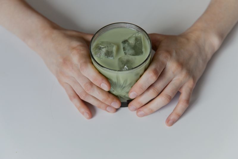 Iced Matcha Latte with oat milk